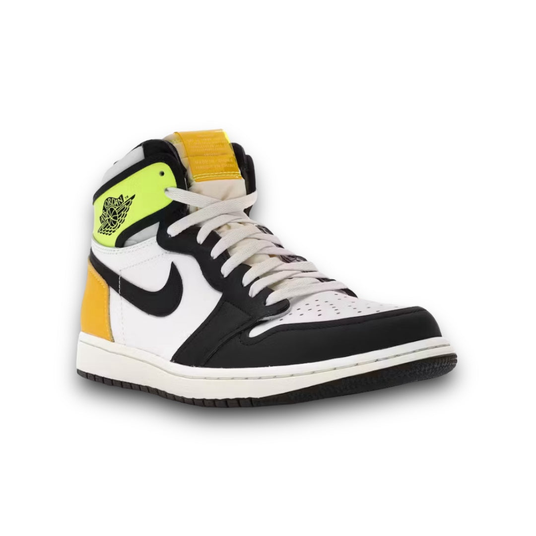 Jordan 1 Retro High “White Black Volt University Gold”